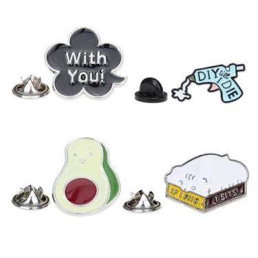 Imagem de Conjunto de broches Cute Cartoon Avocado Cat With You Quote - yiweisai