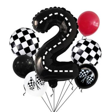 Imagem de Conjunto de balões para festa de segundo aniversário com tema de corri