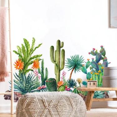 Imagem de Adesivos de parede Creative Cactus and Green Plant Waterproof - yiweis
