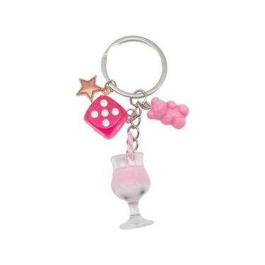 Imagem de Chaveiro Creative Resin Pink Dice, Candy Bear, Copo de Bebida - yiweis