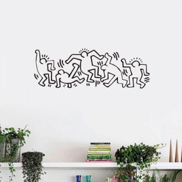 Imagem de Adesivos de parede, figuras dançantes, arte abstrata, silhueta de danç