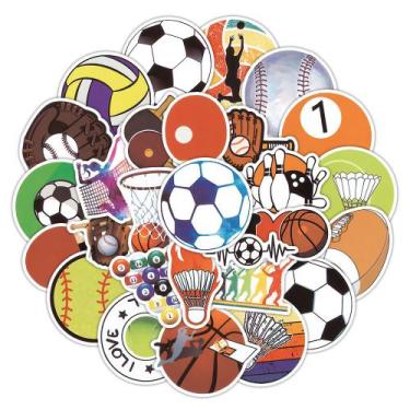 Imagem de Pacote de adesivos: 50 peças de bola esportiva para crianças, adolesce