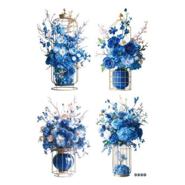 Imagem de Adesivos de parede Fresh Orchid Flower Vaso autoadesivo em PVC - yiwei