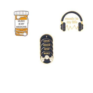 Imagem de Conjunto de broches Creative Music Alloy Blouse Lapel 26g - Yiweisai
