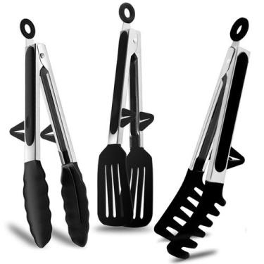 Imagem de Pinças de cozinha TOWINGO de 9 polegadas com pontas de silicone, conju
