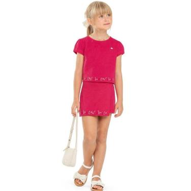 Imagem de Conjunto Infantil Menina Verão Blusa Short Saia - Angerô-Feminino
