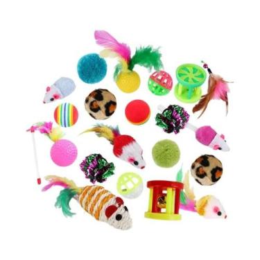 Imagem de Conjunto Variado De Brinquedos Para Gatos: Rato De Sisal, Bola Com Sin