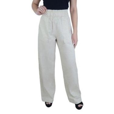 Imagem de Calça Feminina Autenticada Clochard Linho Bege Natural - 782-Feminino