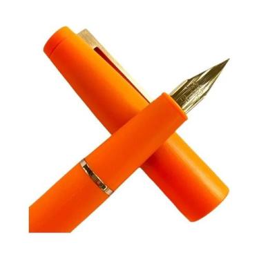 Imagem de Caneta-tinteiro Jinhao Série 80 De Fibra De Carbono Com Clipe Dourado,