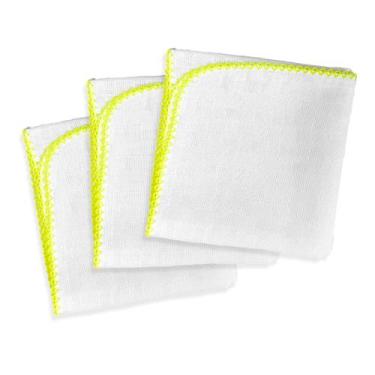 Imagem de Kit com 5 Fraldas de Ombro Quadriculada Dupla 100% Algodão com Crochê 