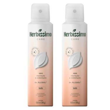 Imagem de Kit 2 Desodorante Aerossol Herbíssimo Care Sem Álcool Vanilla 150Ml  D
