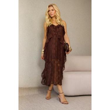 Imagem de Vestido Luana Renda Midi Costas Nuas Festa Casamento - Dornas Store