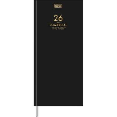 Imagem de Agenda 2026 Executiva M8 Costurada Comercial 12,3x27,5cm Preta - Tilib