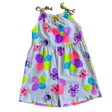 Imagem de Macaquinho Curto Estampado Lindo e Fresquinho Infantil para Menina em 