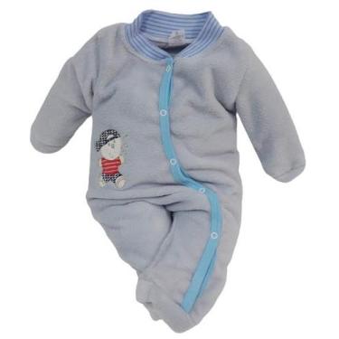Imagem de Macacão Longo Plush Inverno Bebê Menino Capuz Bordado 2270 - AG Baby, 