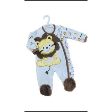 Imagem de Macacão Roupa Otton Infantil Bebê Em Malha Estampa Interativa Leãozinh