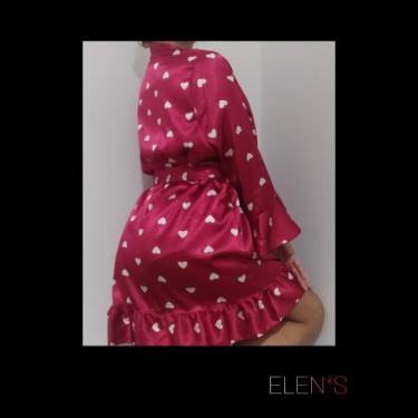 Imagem de Kit robe+conjunto pijama sensual de cetim - Elens