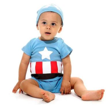 Imagem de Fantasia Capitão América Bebê Menino Marvel Original Disney G 6 - 9 Me