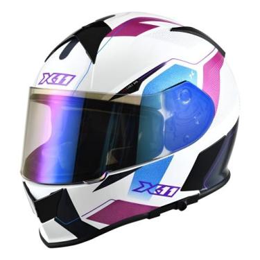 Imagem de Capacete X11 Revo Pro Flagger 2 Branco Rosa Brilho, 62