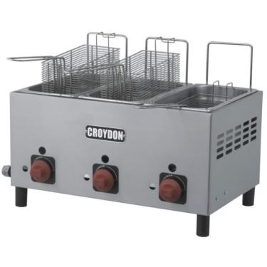 Imagem de Fritadeira a Gás F3AG 9L 3 Cestas Independentes Aço Inox para Cozinha Industrial Croydon
