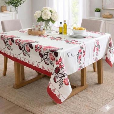 Imagem de Toalha de mesa 1,40m x 1,40m 4 Lugares Oxford Decoração Cozinha Forro 