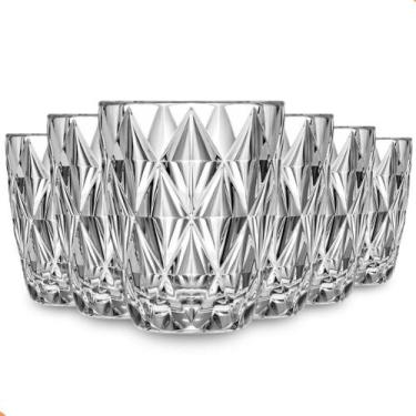 Imagem de Jogo 6 Copos de Vidro Diamond 300ml Transparente - Importado