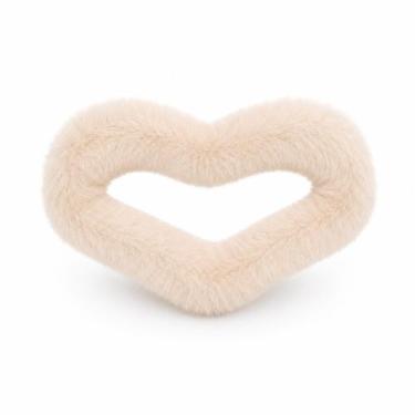 Imagem de Presilha de Cabelo Coração de Pelúcia COR:BEGE - Amaite Make, BEGE