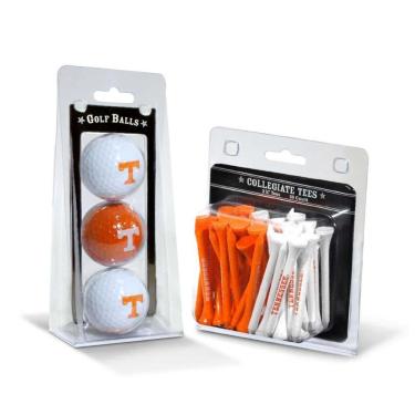 Imagem de Team Golf NCAA Tennessee Volunteers 3 bolas de golfe e 50 camisetas de golfe impressas com logotipo (3 unidades) e camisetas de golfe reguladas de 6 cm (50 unidades), multicoloridas