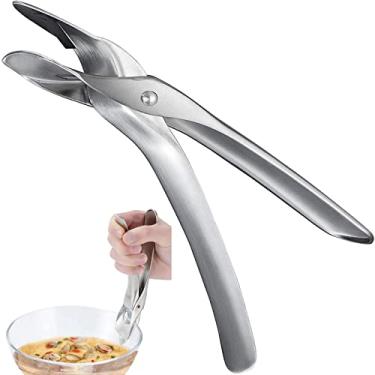 Imagem de Prendedor de prato para tigela quente HiYi 304 Aço inoxidável anti-escaldante Suporte de braçadeira de pinça para serviço pesado Frigideira a ar pressionada Panela de pizza pegador ferramenta de cozinha pinças para cozinhar