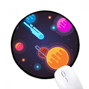 Imagem de DIYthinker Tapete de mouse de cenário de monstro alienígena universo desktop escritório tapete redondo para computador