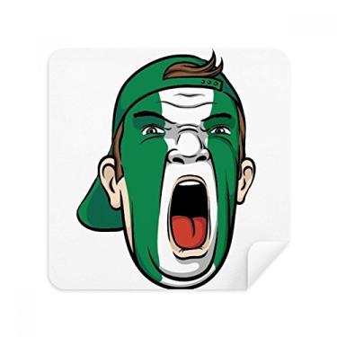 Imagem de Bandeira da Nigéria Máscara Facial Cabeça Gritando Óculos Pano Limpador de Tela Tecido Camurça Pacote com 2