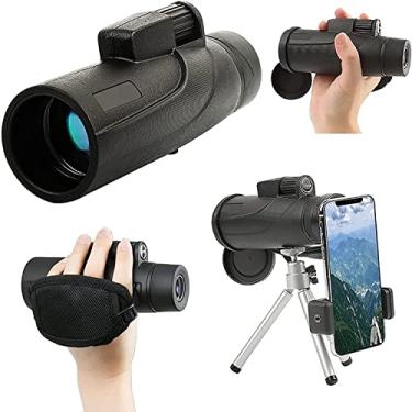 Imagem de Telescópio Monocular com Suporte para Smartphone Tripé Alça de Mão para Adultos, 12x50 HD de Alta Potência Compacto Monocular À Prova D' Água com Transparente para Observação de Pássaros Cam