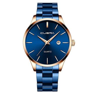 Imagem de Relógio De Luxo Esporte Cuena 891 Quartzo À Prova D'Água C/Pulseira de Aço Inoxidável (15)