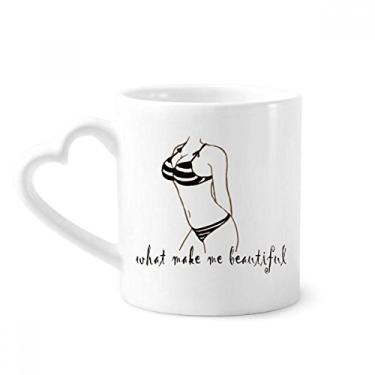Imagem de Ilustração de beleza do biquíni Caneca de café de cerâmica copo de coração de vidro
