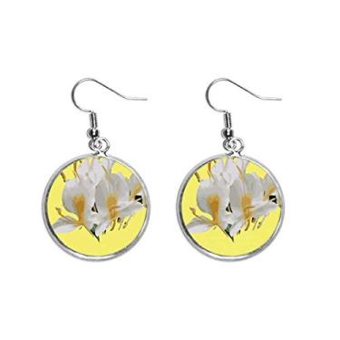 Imagem de Brinco feminino com pingente de flor de gengibre de Cuba selvagem com orelha de prata
