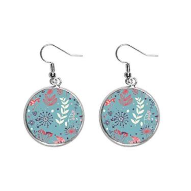 Imagem de Brinco de prata com pingente de flor de folha azul joia feminina