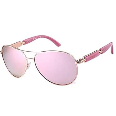 Imagem de Óculos de Sol Feminino Design Aviador FENCHI com Proteção Uv400 Polarizados (C6)