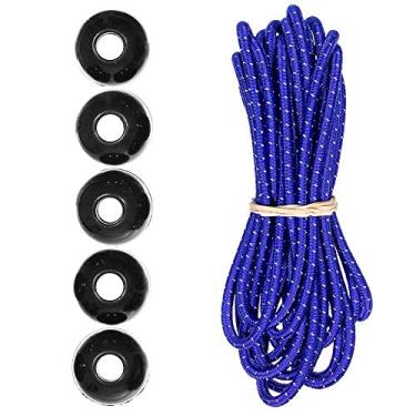 Imagem de Kits de cordas Paracord Planet Ball Bungee – 3 m de cabo de choque de 0,6 cm – para acampamento, eventos, tendas, caminhadas, lonas e uso externo (azul refletivo)