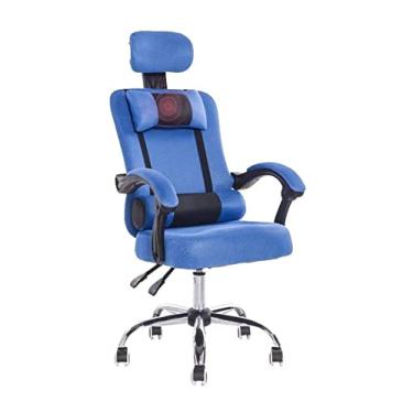 Imagem de Cadeira de escritório Cadeira de mesa Cadeira de computador Cadeira de jogos com encosto alto Cadeira giratória Cadeira de conferência Cadeira de escritório ergonômica Assento elevatório (cor: azul)