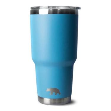 Imagem de COPO TÉRMICO TUMBLER 30 OZ 887 ML QGK AZUL STEEL COM TAMPA