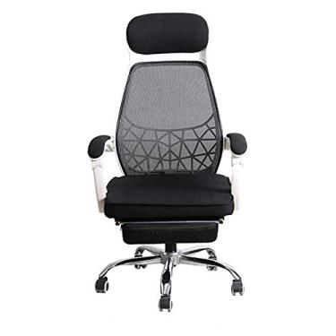 Imagem de Cadeira de escritório ergonômica executiva giratória para computador com encosto alto com apoios de braços ajustáveis e apoio lombar para encosto de cabeça