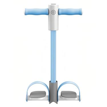 Imagem de Adorila Corda de tensão multifunções, corda de resistência ao extrator de pedal elástico de 6 tubos, faixa de resistência do pedal para abdômen, cintura, braço, alongamento das pernas (azul)