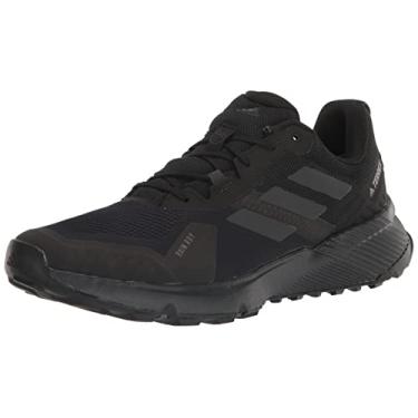 Imagem de adidas Tênis de corrida masculino Terrex Soulstride Rain.rdy Trilha, Preto/Carbono/Cinza, 10