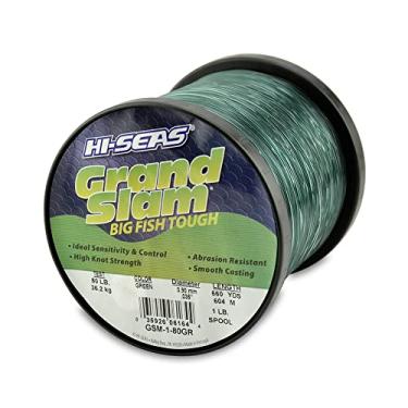 Imagem de Hi-Seas Linha de monofilamento Grand Slam, teste de 80 lb/36 kg.035 pol/0,90 mm de diâmetro, verde, 600 jardas/604 m