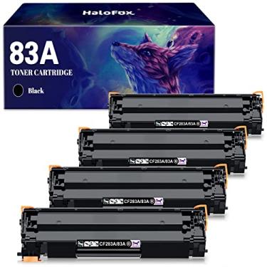 Imagem de HaloFox Cartucho de toner de substituição compatível para HP 83A CF283A funciona com impressora HP Pro MFP M201dw M225dw M125nw M127fw M127fn (preto, pacote com 4)