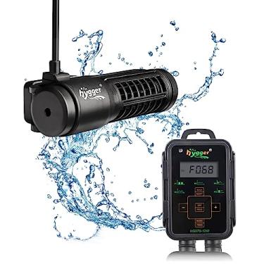 Imagem de Bomba wavemaker Hygger para aquário, 5000 l/h, 12 W, fluxo cruzado ajustável com controle com visor de LED, potência magnética CC de 24 V, para aquários de água doce e recifes marinhos de até 227 l