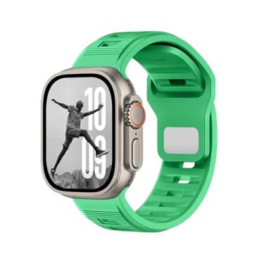 Imagem de DONEGANI Pulseira esportiva de silicone verde veneno para Apple Watch SE Ultra 2 de 40 mm, 44 mm, 46 mm, 42 mm, 45 mm, 41 mm, 38 mm, 49 mm, séries 10, 9, 8, 7, 6, 5, 4, 3