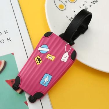 Imagem de Tag De Mala Viagem Etiquetas Bagagem Silicone - Mala Cores, Rosa red