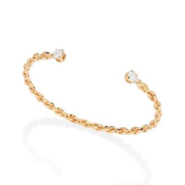 Imagem de Bracelete Aro Torcido Folheado Ouro Zircônia Rommanel 552130, Dourado