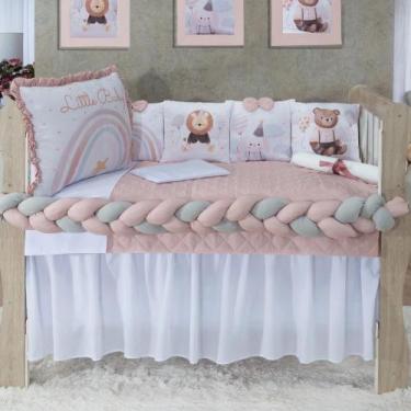 Imagem de Kit Berço Padrão Sublimado Almofadinha 12 Peças Americano Enxoval Comp